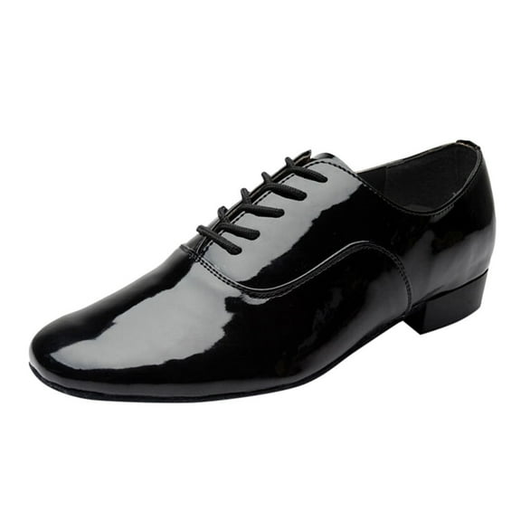 OVINYER Fashion Men's Solid Color Lace Up Rumba Waltz Prom Ballroom Latin Salsa Dance Shoes Everyday Casual Footwear