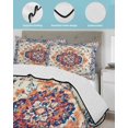 thumbnail image 4 of Boho Orange Blue Twin Size Down Alternative Comforter, Lightweight Comforter Quilt Bedding Set with Pillow Shams Boho Vintage Geometric Ethnic Art All Seasons Bed Comforter Duvet Insert 68"x86", 4 of 7