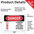 thumbnail image 2 of Flammable Vapors Keep Fire Away No Smoking OSHA Danger Vinyl Decal Label 10 Inch x 7 Inch - 5 Pack, 2 of 6