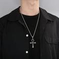 thumbnail image 2 of Collar con colgante de cruz egipcia Ankh de plata de ley 925, 2 of 4