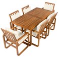 thumbnail image 6 of Harper & Bright Designs 7 Pieces Patio Dining Set for 6, Outdoor Acacia Wood Dining Table with Slatted Design and 4 Chairs for Garden, Beige, 6 of 19