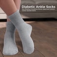 thumbnail image 5 of Diamond Star Diabetic Ankle Socks - Non Binding Quarter Socks for Men & Women, Cushion Circulatory Socks (Grey - 12 Pairs, Socks Size 9-11, Fit Men's Shoe Size 5-10), 5 of 6