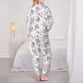 thumbnail image 6 of Goofa Rose Flower B Printed Women’s 2 Piece Pajama Set Super,Pajamas Women's Long Sleeve Sleepwear Soft Button Down Loungewear Pjs Lounge Set Nightwear-Small, 6 of 9