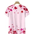 thumbnail image 5 of Hyknon Hauts pour Femmes Été Saint-Valentin Imprimé Amour Manches Courtes Décontracté Col Rond Pull-Over Doux Polyvalent pour Femmes, 5 of 5