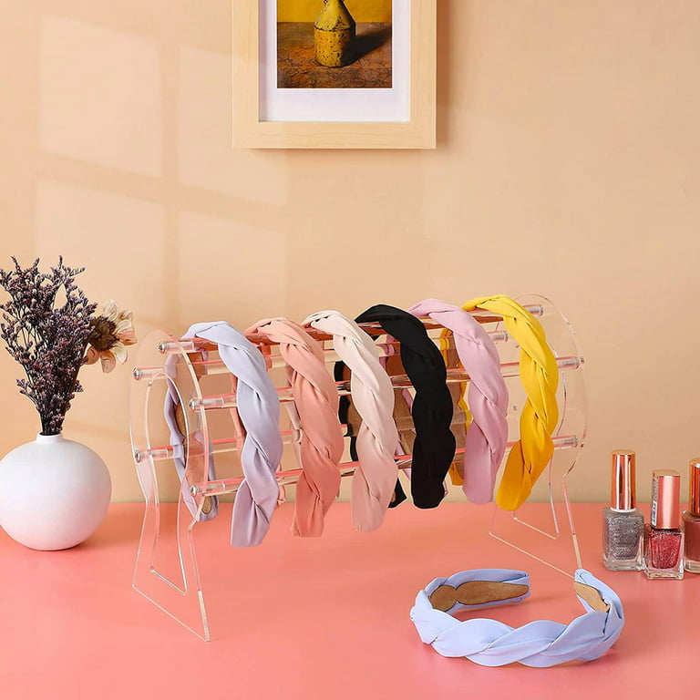 QUPIVA 4Pcs Headband Holder Stand Scrunchie Organizer, Girls Hair  Accessories Organizer Storage for Headband Hairband Hair Ties, Clear  Glitter Adhesive Scrunchy… in 2023