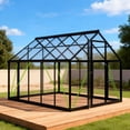 thumbnail image 5 of PABIMIA 8x10 FT Polycarbonate Outdoor Greenhouse, Aluminum Walk-in Greenhouse with Roof Vent, Black, 5 of 9
