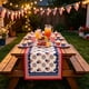 thumbnail image 1 of Independence Day Themed Table Runner Flag And Star Patterns Placemat Holiday Party Table Decoration Table Runner, 1 of 6
