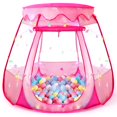 thumbnail image 1 of Tienda de campaña plegable con forma de princesa Tikolus con coloridas estrellas para 1 a 3 años, 1 of 7