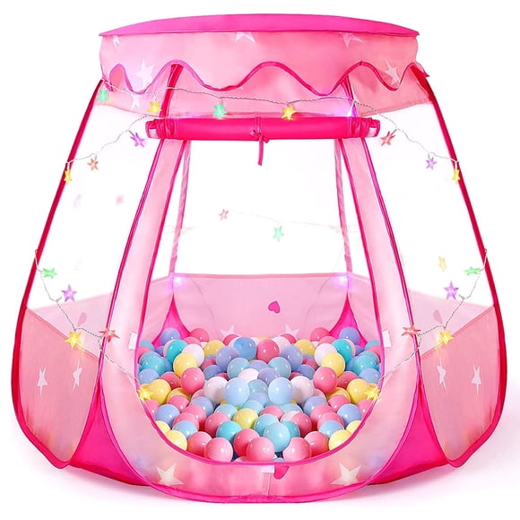 Tienda de campaña plegable con forma de princesa Tikolus con coloridas estrellas para 1 a 3 años