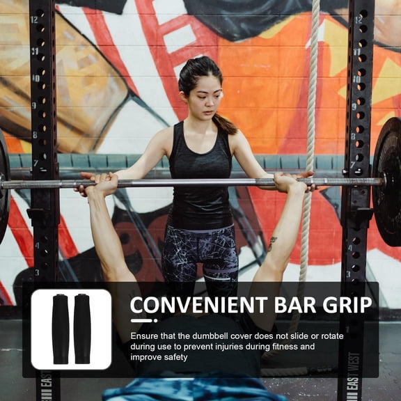 BESTYASH 2-Pack Reusable Dumbbell Covers Black High-Density Non- Grip Bar Accessories for Safe and Secure Workout Training