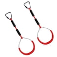 thumbnail image 4 of 2pcs Solid Iron Gymnastic Rings for Kids Outdoor Playground Equipment Red Soft Comfortable Grip, 4 of 8