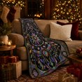 thumbnail image 3 of Rainbow Sacred Geometry Mandala with Planets, Psychedelic Celestial Style for Cosmic Art Lovers, Starry Chart Scene and Birthday Gift, Soft Flannel Blanket, Home Decor, 3 of 9