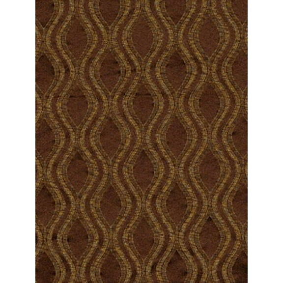 Fabric Robert Allen Beacon Hill Ovalos Umber Brown Silk Upholstery Drapery HH24
