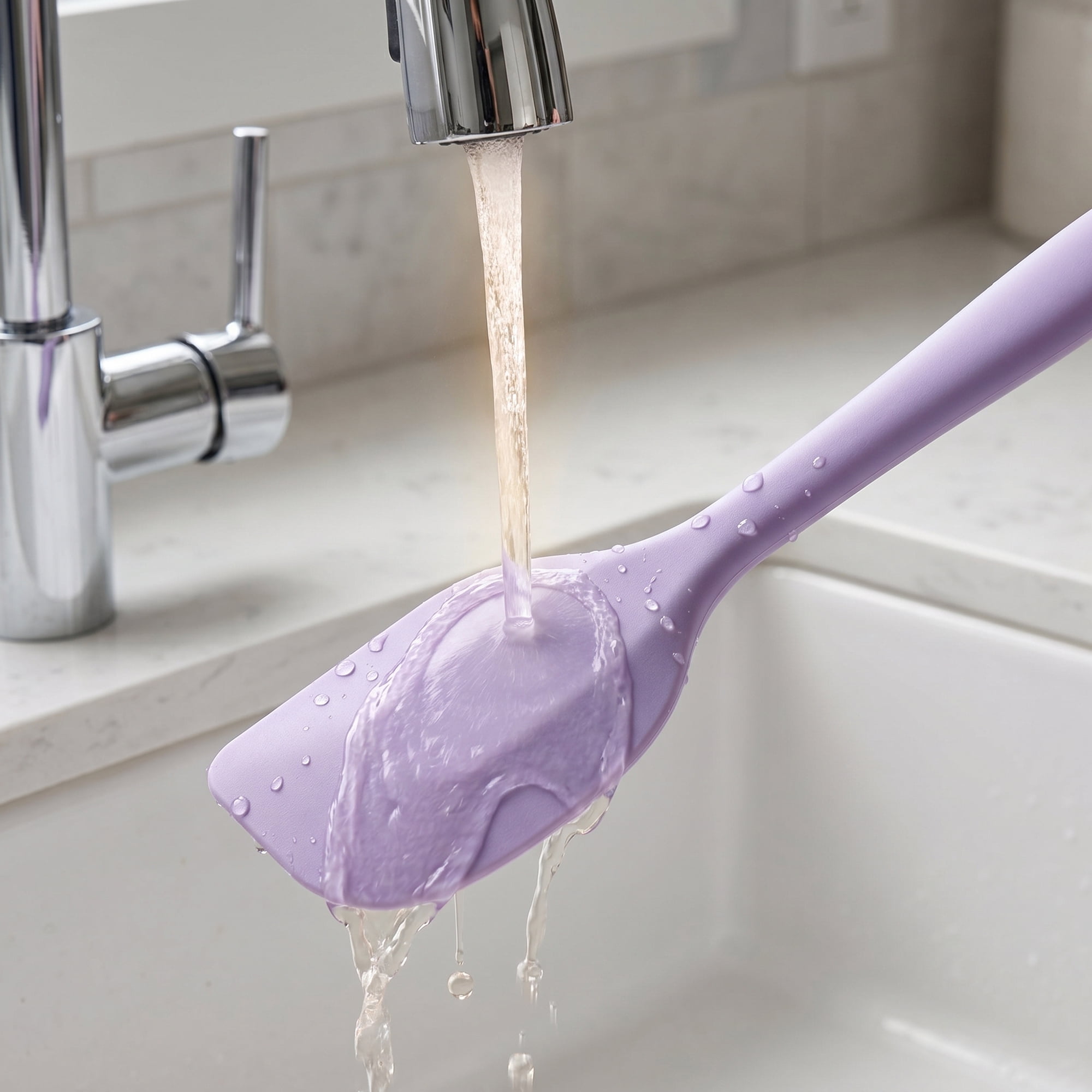 Unique Bargains 3Pcs Heat-Resistant Cooking Utensils Kitchen Spatula Set Purple
