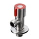 thumbnail image 1 of Accesorio de baño de cocina de acero inoxidable cepillado doble, ángulo para lavabo de inodoro, calentador de agua Aqua Stop (rojo), 1 of 5