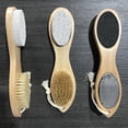 thumbnail image 4 of Removedor de callos para lima de pies: kit de pedicura multiusos 4 en 1 para pies con cepillo de cerdas para el cuidado de los pies, piedra pómez, raspa para pies y papel de lijaBambú, 4 of 7