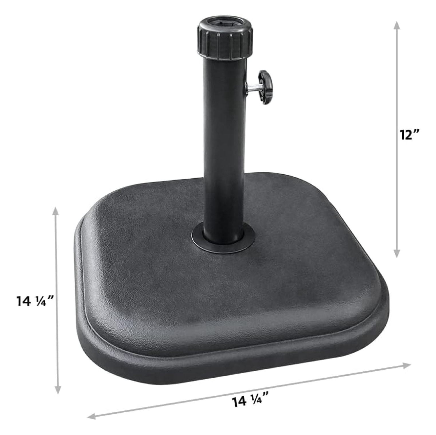 20LBS Square Resin Cast Stone Table Umbrella Base, Heavy Duty Outdoor Table Stand, Umbrella Base Holder, Patio Base Stand for Garden Beach Patio, Black