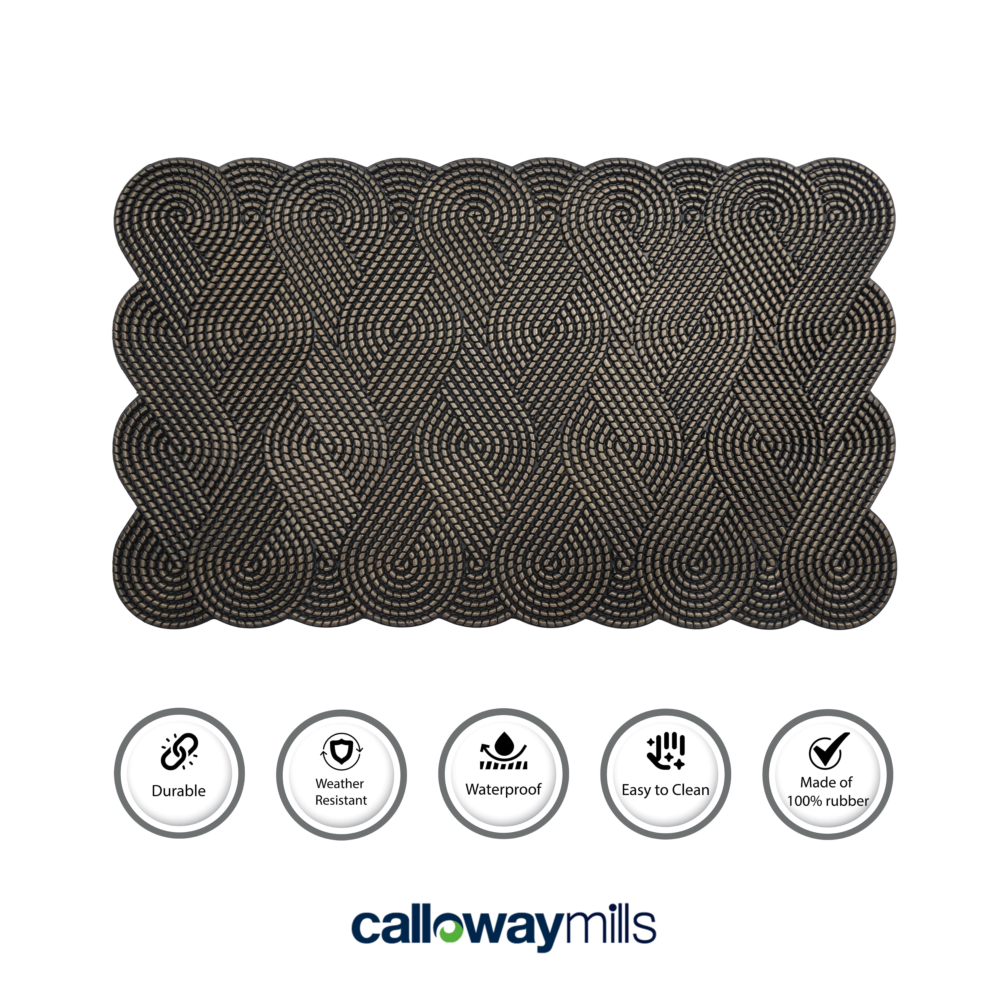 Calloway Mills New Gold Knotted Rubber Mat 18 ''x 30''