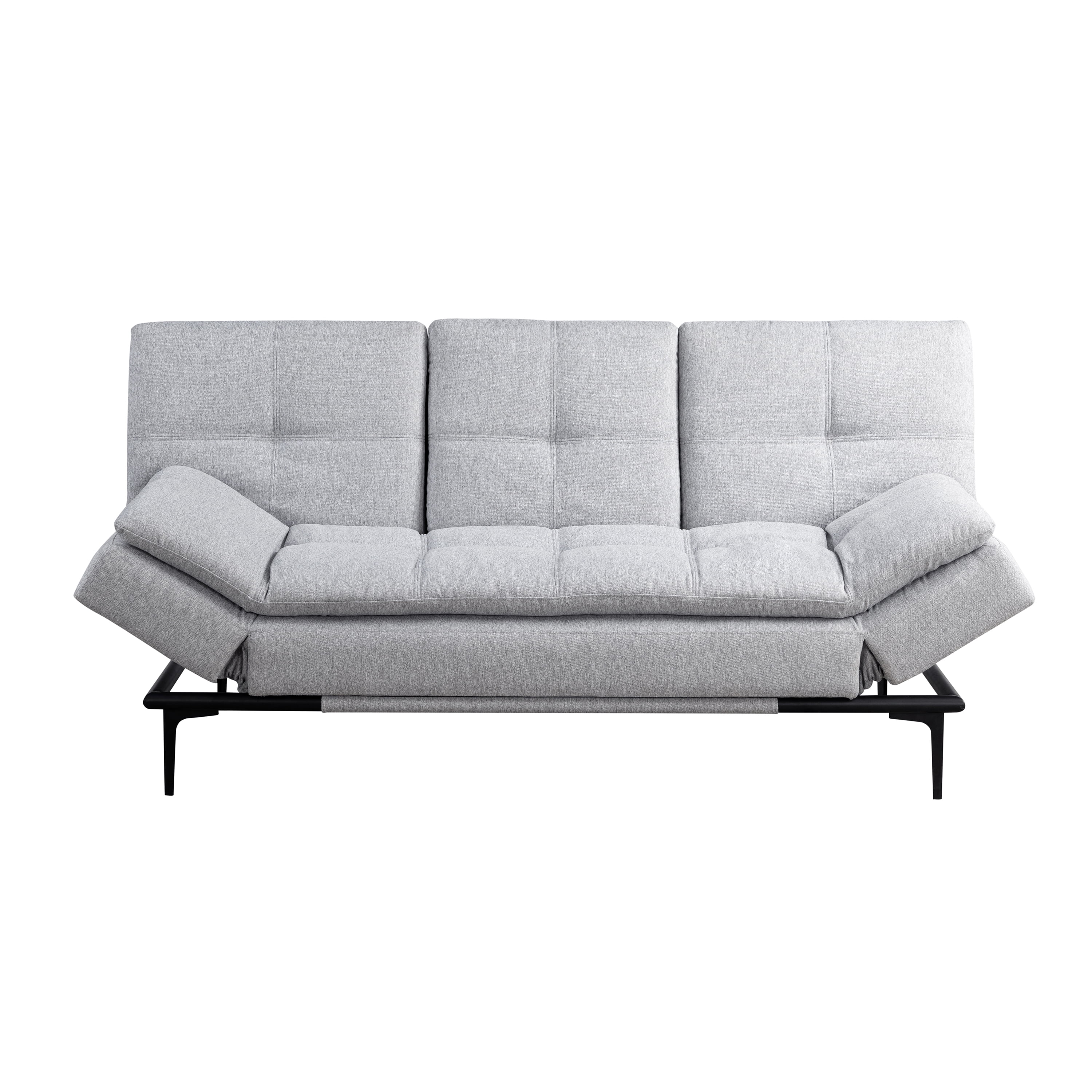 Serta Lambeth Convertible Sofa in Light Gray Fabric Upholstery