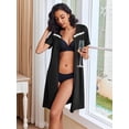 thumbnail image 2 of EKOUAER Women Zipper Robe Short Sleeves House Coat Zipper Front Bathrobe Sleepwear with Pockets Housecoat Nightgown, 2 of 6