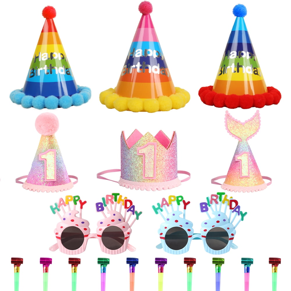 Kinno Birthday Party Hat Cake Celebration Activity Rainbow Cone Mermaid ...