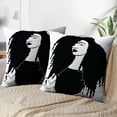 thumbnail image 4 of LALILO Throw Pillow Covers Girls Afro Black Afro Afro Girls Afro Woman Cushion Cover 18" x 18", 2 Pack, 4 of 6