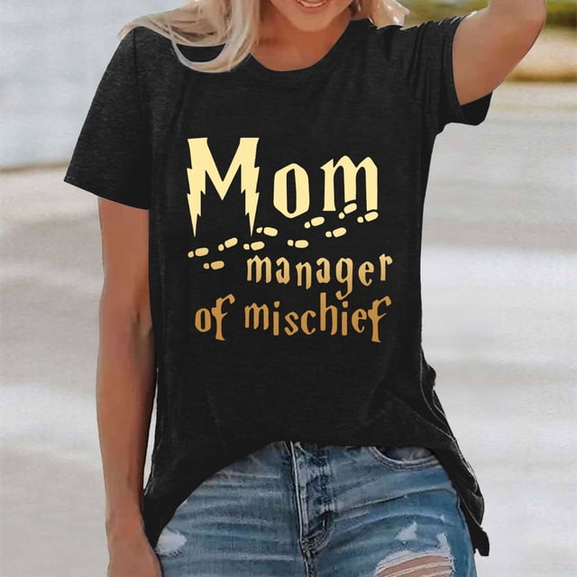 WILLBEST T-Shirts Femmes Mode Imprimé Haut Ample Col Rond T-Shirt 2450