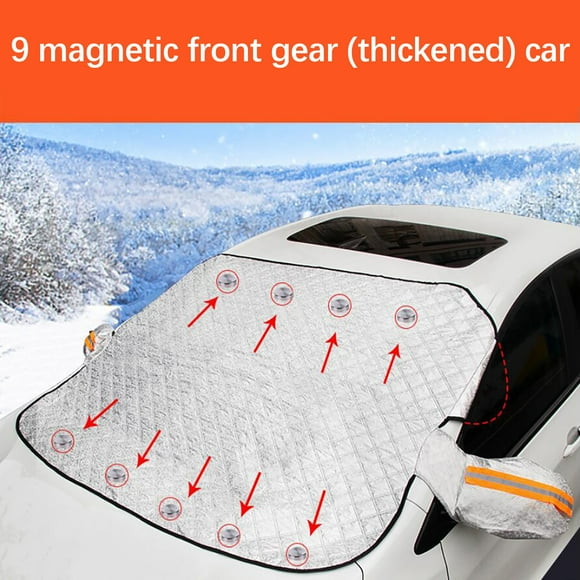 Vadktai Car Windshield Sun Shade, Reflective Sun Shield Cover for Front Windshield, Magnetic Automotive Sunshade for Front Window&4-Layer, Blocks UV Rays, Sun Protection for Car, SUV, Truck, Vans