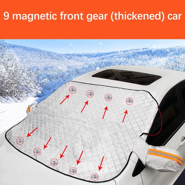 Vadktai Car Windshield Sun Shade, Reflective Sun Shield Cover for Front Windshield, Magnetic Automotive Sunshade for Front Window&4-Layer, Blocks UV Rays, Sun Protection for Car, SUV, Truck, Vans