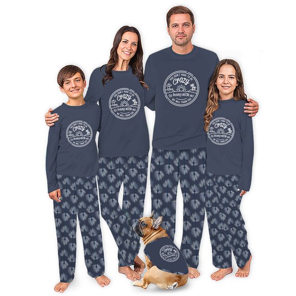 Christmas Family Matching Pajamas Set With Text Crazy to Hang With Us, Fun Design, Size NB - Men 6XL