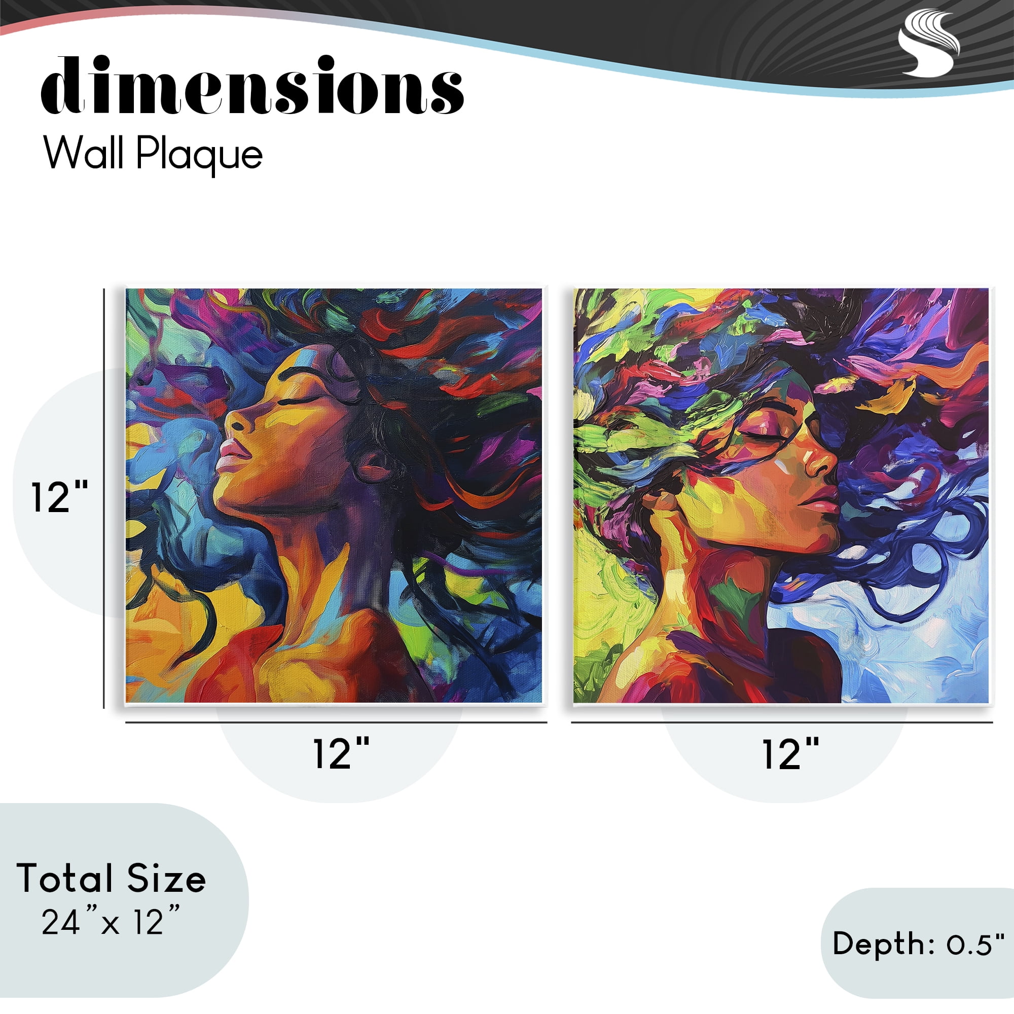 Stupell Industries Radiant Flow Of Colors 2 Piece Wall Plaque Art Set, design by Svetlana Aleynikova