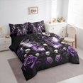 thumbnail image 2 of Homewish Halloween Horror Skull 7-Piece Twin Bedding,Purple Rose Butterfly Bedding Comforter Set,Black Reversible, 2 of 8