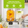 thumbnail image 5 of Beverage Dispenser, 2 Pack 1 Gallon Drink Dispensers for Parties, with Leakproof Stainless Steel Spigot, Stand, Infuser, for Christmas, BBQ, Picnic, Lemonade, Cocktails, 5 of 5