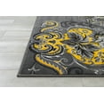 thumbnail image 5 of Allstar 8x10 Modern Area Rug in Yellow with Charcoal Grey Graphic Floral design (7' 9" x 9' 8"), 5 of 9