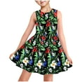 thumbnail image 2 of TGSLY Girls Summer Princess Dresses Cute Flower Printed Sleeveless Suspender Flared Skater Dress Loose Flowy Swing Beach Vacation Sundress with Pockets Multicolor#20 7 Years, 2 of 9