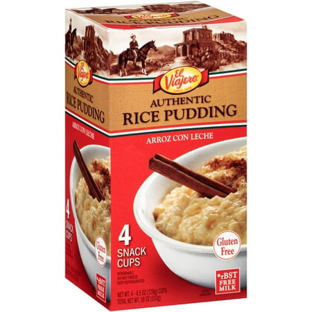El Viajero Gluten-Free Rice Pudding, 4.5Oz., 4 Count