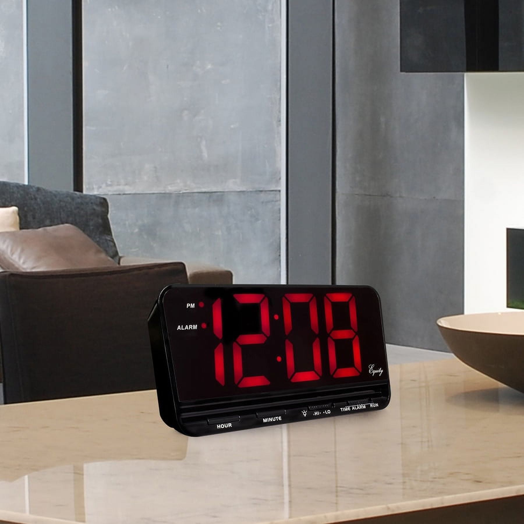 La Crosse Extra-Large 3" LED Electric Alarm Clock with Hi/Lo settings