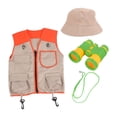thumbnail image 3 of Explorer Disfraz para niños, equipo de campamento, binoculares de sombrero de chaleco, juguete educativo para acampar en el patio trasero juguete para Chaleco naranja, 3 of 8