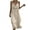 Beige, variant on Vivianyo HD Women's Spaghetti Strap Maxi Dress, V-Neck Crochet Trim Flowy Long Dress, Women's Beige, Sizes S-3XL
