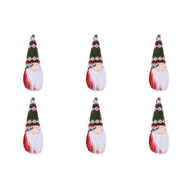 6uds. Muñeco de peluche de gnomos, muñeco navideño sin rostro, regalo de Feliz Navidad (verde, blanco y rojo)