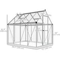 thumbnail image 3 of Outsunny 6' x 8' Polycarbonate Greenhouse Walk-in Green House, Silver, 3 of 10