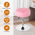 thumbnail image 7 of ZENY 4 Pieces Adjustable Swivel Makeup Metal Frame Salon Stool Modern Big Size Round Vanity Stool Chair, Pink, 7 of 7