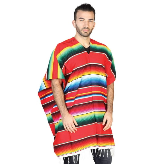 Artisanal Mexican Poncho 100% Acrylan Multicolor 602563