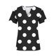 thumbnail image 3 of Tops Cortos para las Mujeres Impresas Blusas Botón Camiseta Manga Corta Cuello en V, Top de Moda para Primavera Verano, 3 of 5