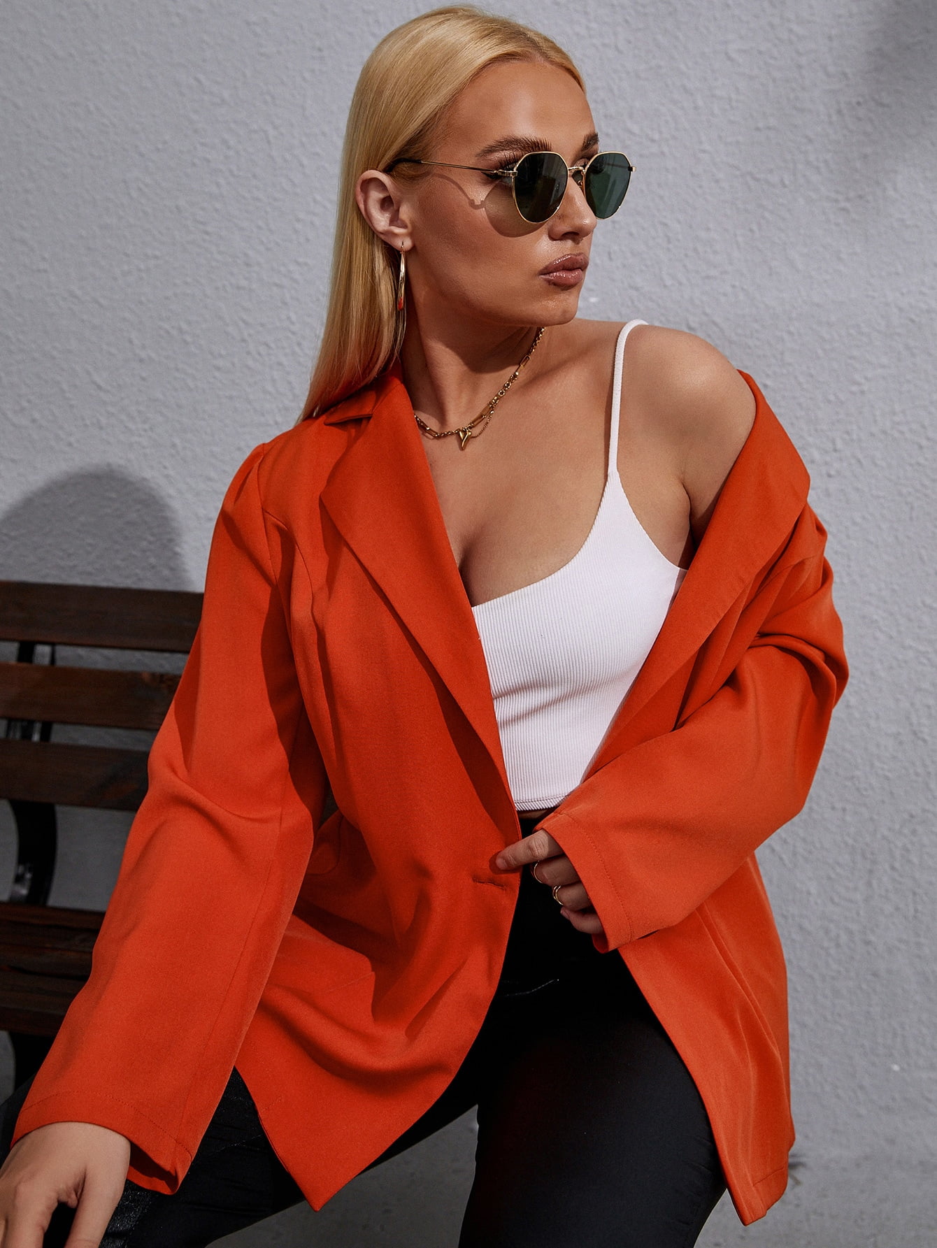Puff Sleeve Single Button Blazer 