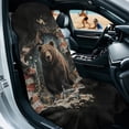 thumbnail image 2 of Xixirimido US Flag Bear Forest Camo Print Car Seat Cover Front Seat Sweat Towel Bucket Seat Covers for Cars SUV Trucks for Gym Workout Running Swimming Beach Hiking, 2 of 8