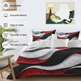 thumbnail image 3 of Abstract Gradient 4 Piece Duvet Cover Set Twin Size Black Red White Water Ripple Soft Bedding Set Comforter Cover, 1 Duvet Cover 1 Flat Sheets and 2 Pillowcases, 3 of 9