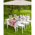 thumbnail image 4 of Fsddascl Red Truck Christmas Outdoor Tablecloth - 60x120 Inch Rectangle Dining Table Cover, Xmas Tree Botanical Wreath Retro Waterproof Outdoor Table Cloth with Umbrella Hole & Zipper for Patio, 4 of 7