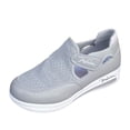 thumbnail image 5 of HEWUQI Womens Wedge Platform Slip on Lightweight Knit Mesh Casual Walking Shoes Breathable Non Slip Fashion Tennis Running Sneakers Gray Size 8, 5 of 5