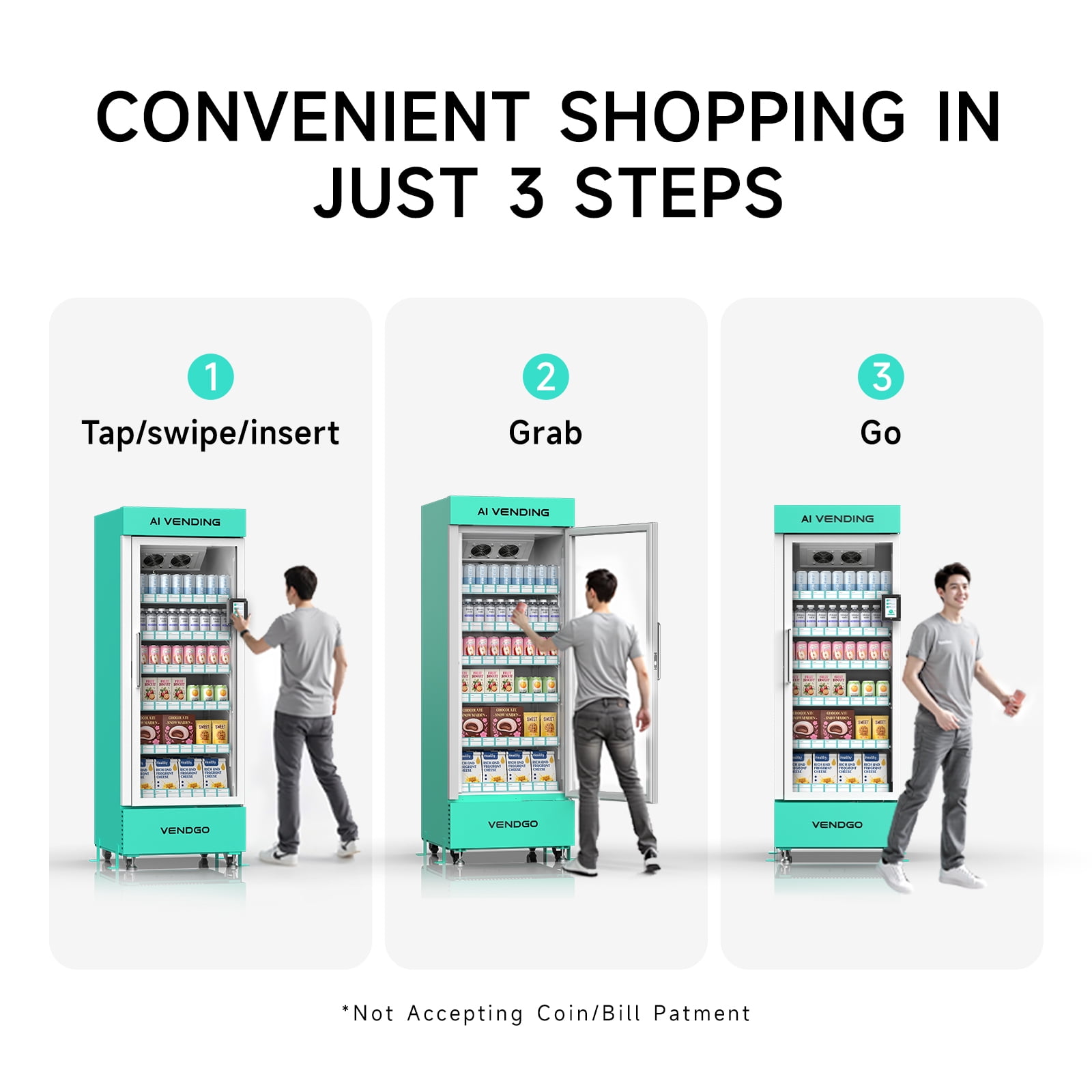 Smart AI Vending Machine (with Card Reader) Features AI Visual Recognition and Cashless Payment Support; Ideal for Gyms, Schools, Hotels, Entertainment Venues, and More